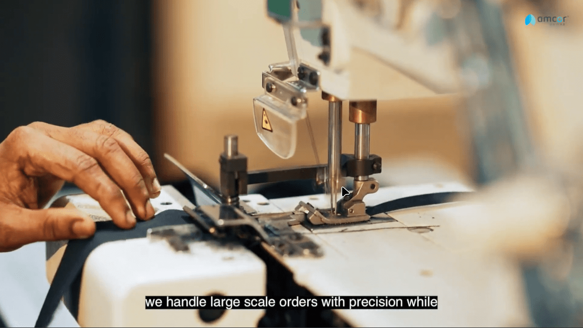 Amcor Unifab hero video showcasing the uniform manufacturing process.